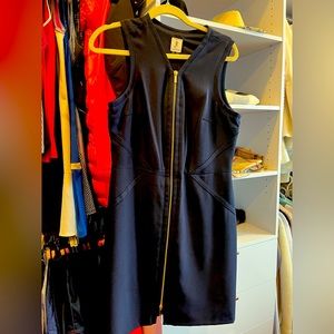 Navy blue with gold zipper